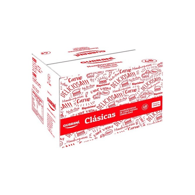 Hamburguesa clásica carne paquete Guaraní 48 unidades