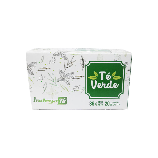 Té Verde 20 unidades en caja Indega 36 gramos