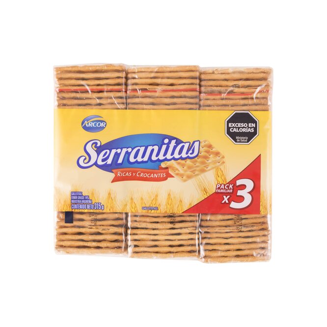 Galletita salvado 3x1 serranitas 315 gramos