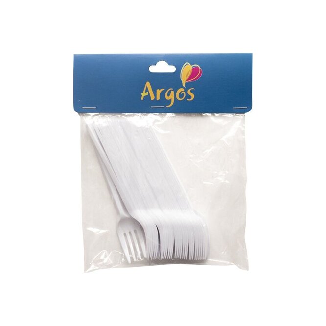 Tenedorcitos color blanco en paquete Argos 30 unidades