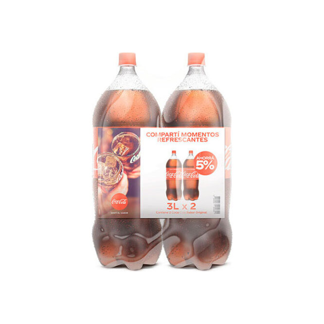 GASEOSA COCA COLA 2X3LT PACK X2UN 3LT