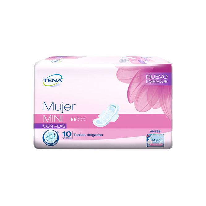 Toalla higiénica mini con alas tena 10 unidades