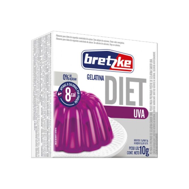 Gelatina diet sabor uva paquete Bretzke 10 gramos