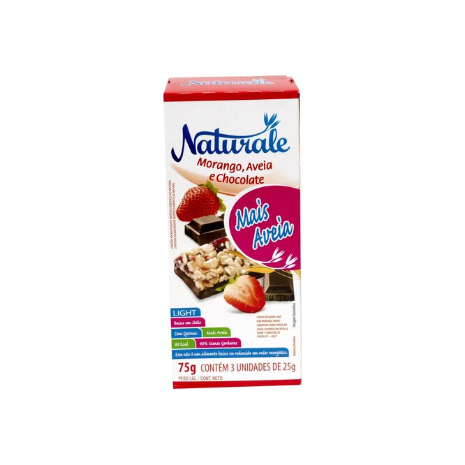 Barra de cereal Light Frutilla, Avena y Chocolate Naturale 25 gramos