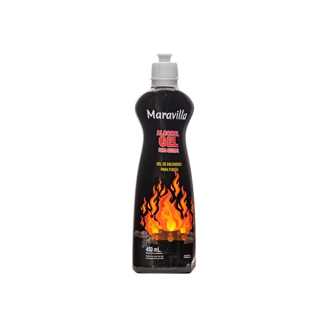 Alcohol gel de quemar en botella descartable Maravilla 450 ml
