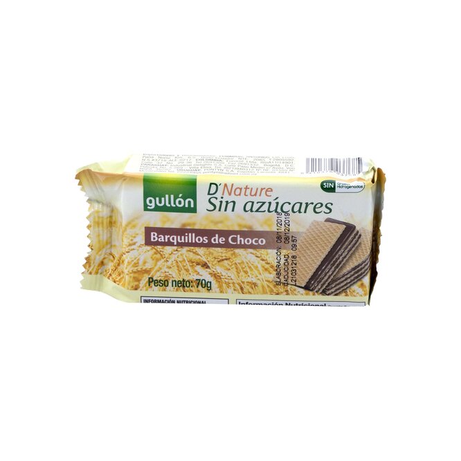Galletitas wafer de chocolate 12 Gullon 70 gramos