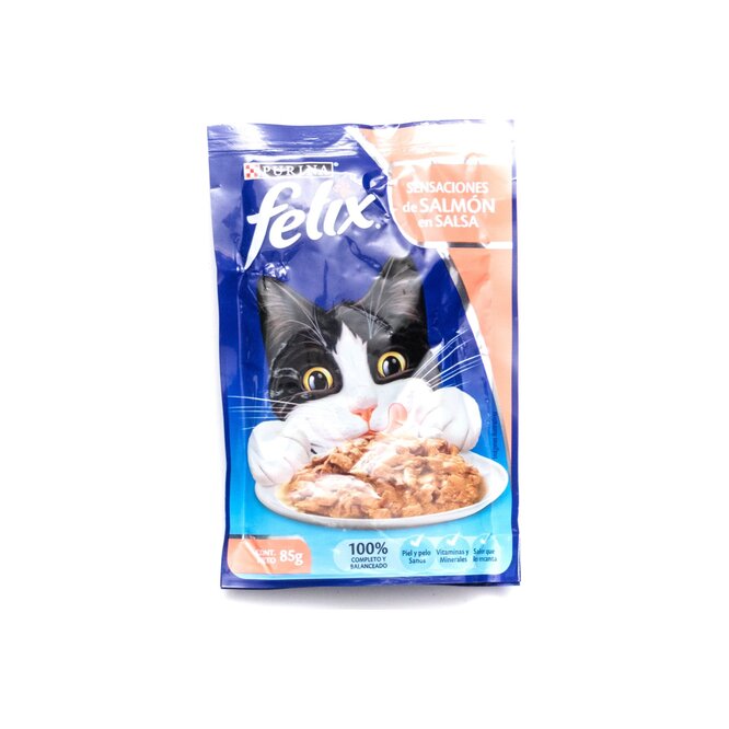 Alimento para gato sabor salmón en sachet Félix 85 gramos
