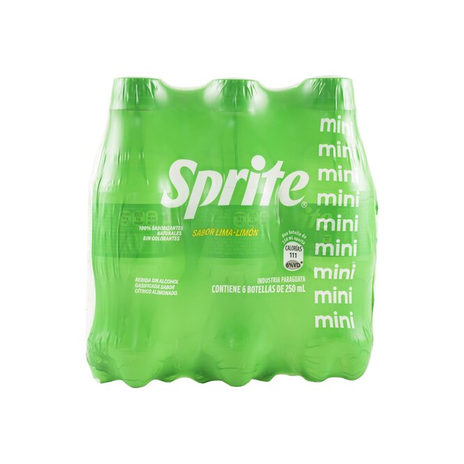 Gaseosa lima limón mini pack 6 unidades Sprite 250 ml