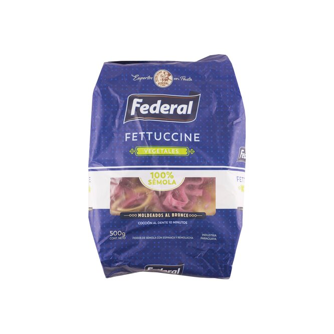 Fideos fettuccine de sémola en paquete Federal 500 Gramos