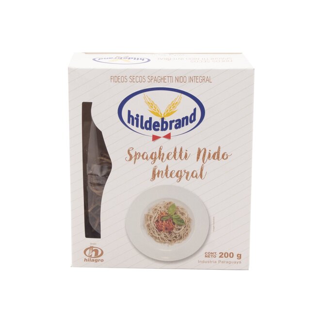 Fideo spaghetti nido integral paquete Hildebrand 200 gramos