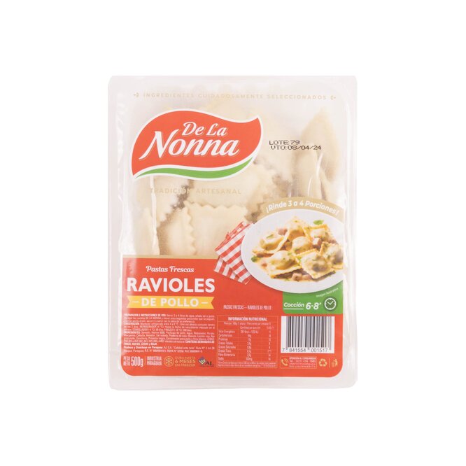 Ravioles de pollo paquete La Nonna 500 gramos