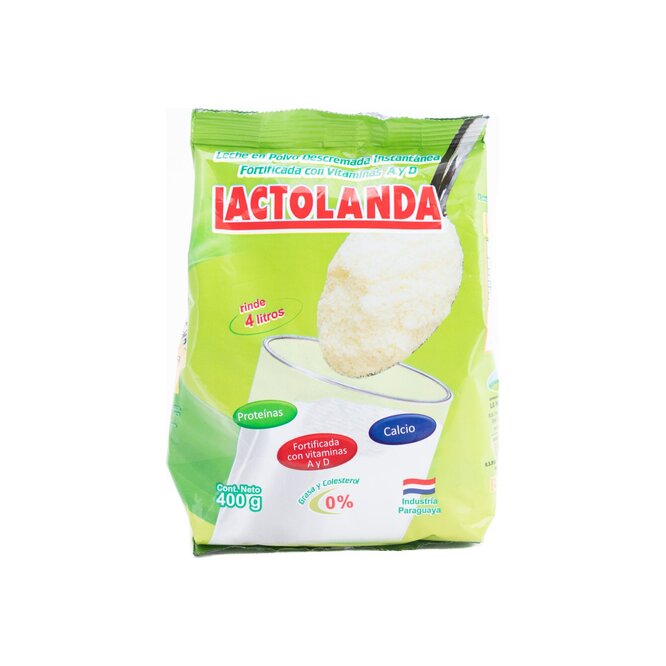 Leche en polvo descremada Lactolanda 400 gramos