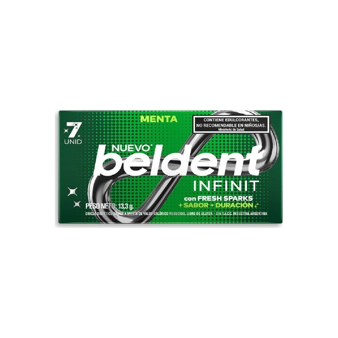 Chicle sabor menta infinit Beldent 7 unidades
