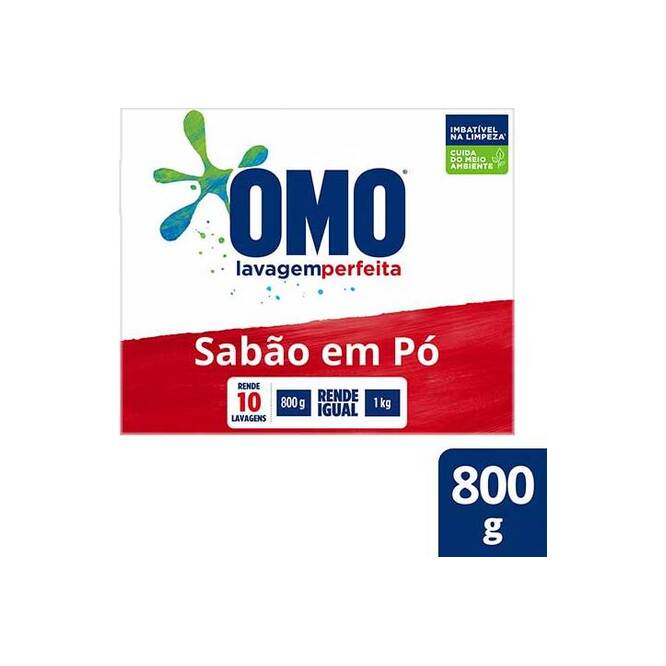 Jabón en polvo lavado perfecto Omo 800 gramos