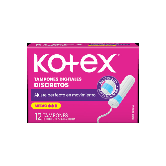 Tampones femeninos medio 12 unidades Kotex