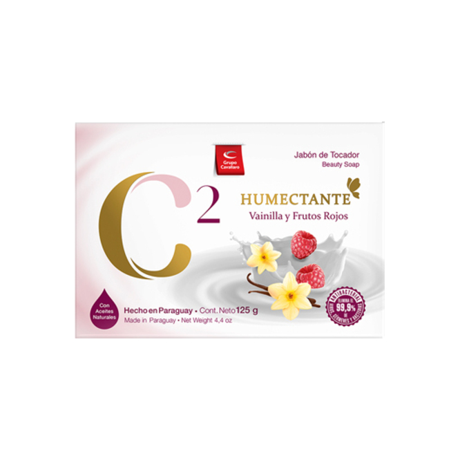 Jabón de tocador humectante vainilla y frutos rojos en caja C2 125 gramos