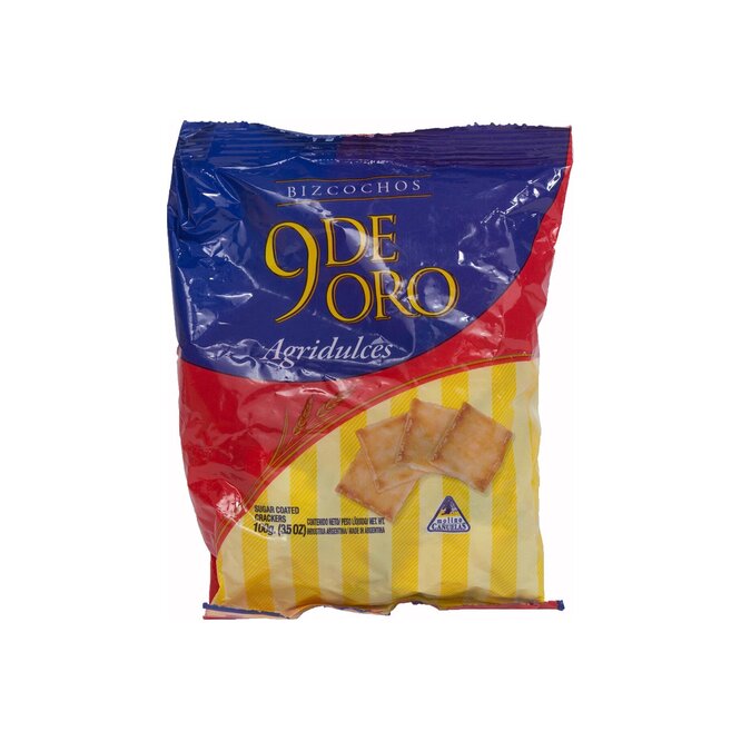 Bizcocho Agridulce en bolsa 9 de Oro 100 gramos