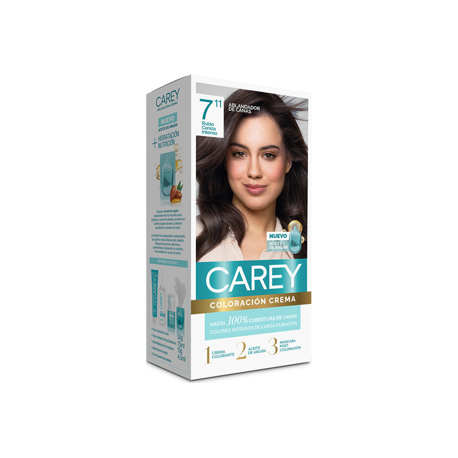 Kit coloración crema N° 7,11 Carey