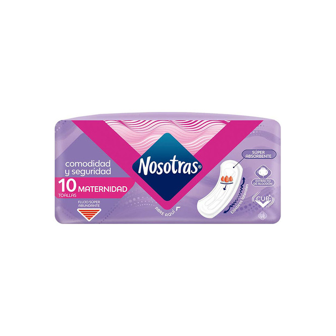 Toallas femeninas maternidad Nosotras 10 unidades