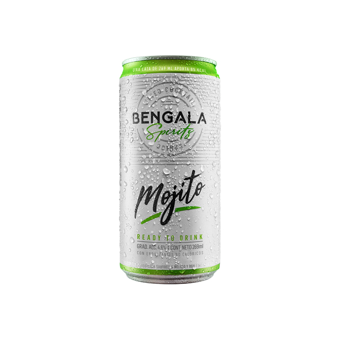Bebida alcohólica sabor mojito y ron lata Bengala Spirits 269 ml