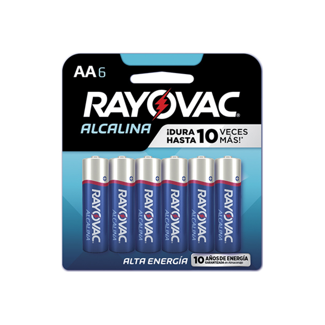 Pila alcalina AA Blíster Rayovac 6 unidades