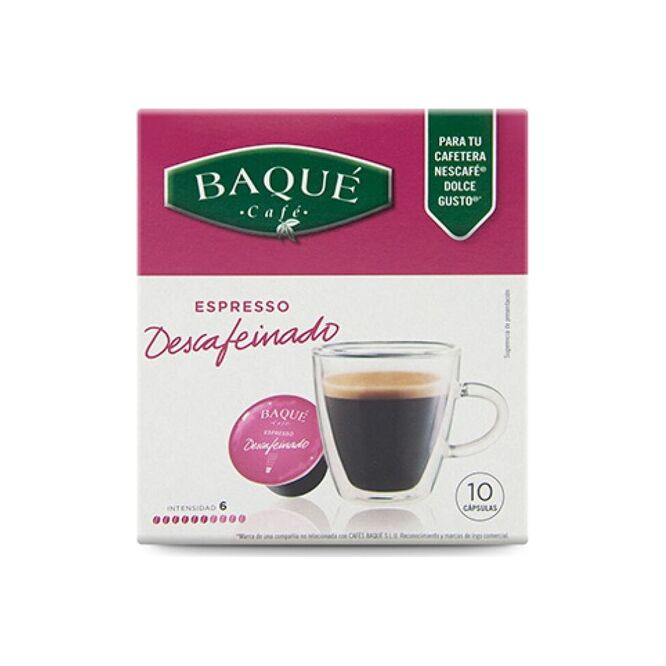 Café Descafeinado en cápsulas Baque 10 unidades