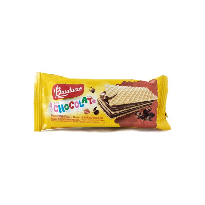 Galletitas Mini waffer sabor chocolate Bauducco 30 gramos