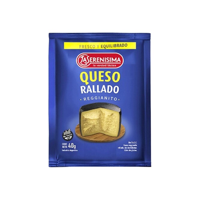 Queso rallado reggianito La Serenísima 40 gramos