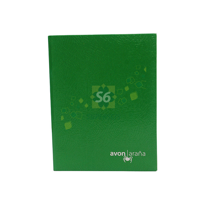 Cuaderno tapa dura 1 raya araña verde Avon 48 hojas