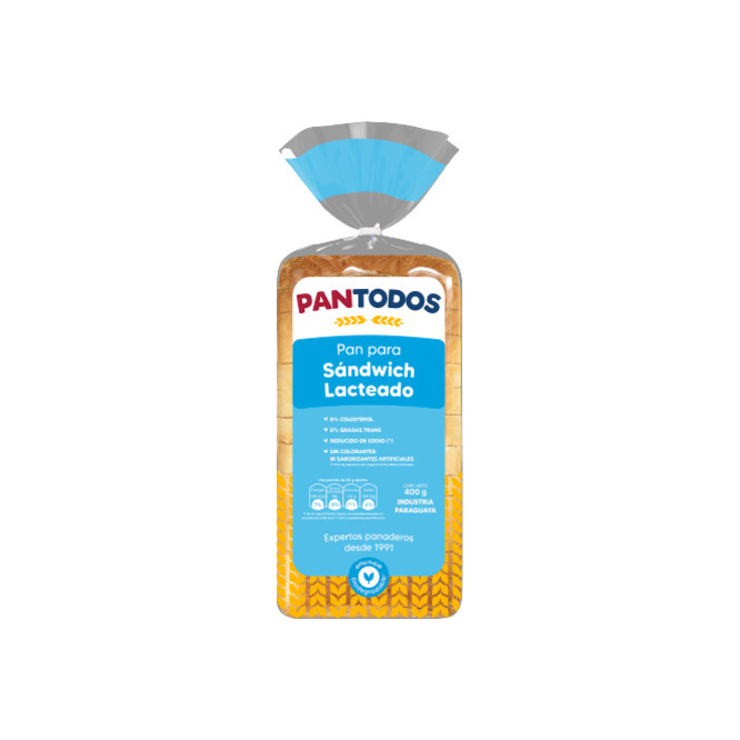Pan de sandwich lacteado Pantodos 400 gramos