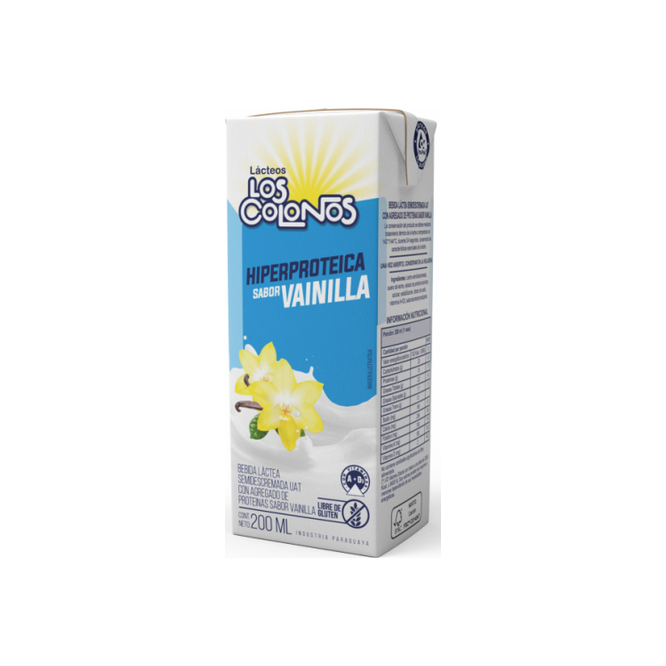Bebida lactea vainilla hiperproteico Los colonos 200 ml