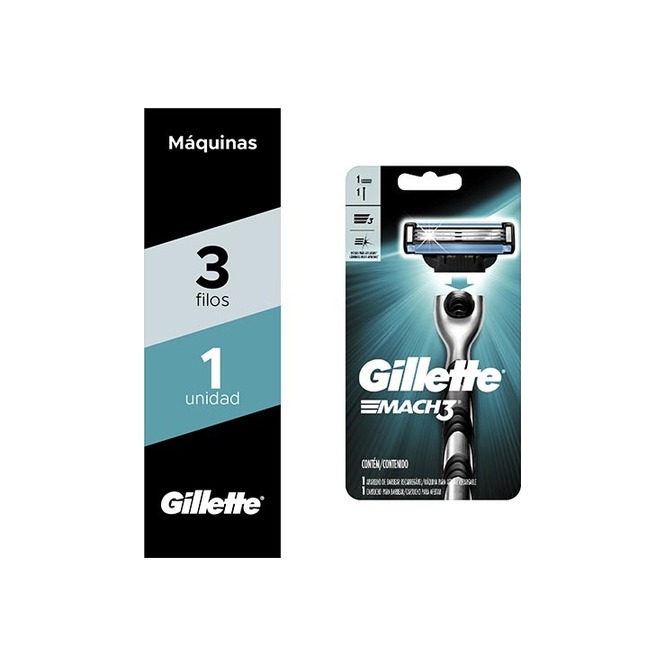 Máquina de afeitar regular mach 3 Gillette por unidad