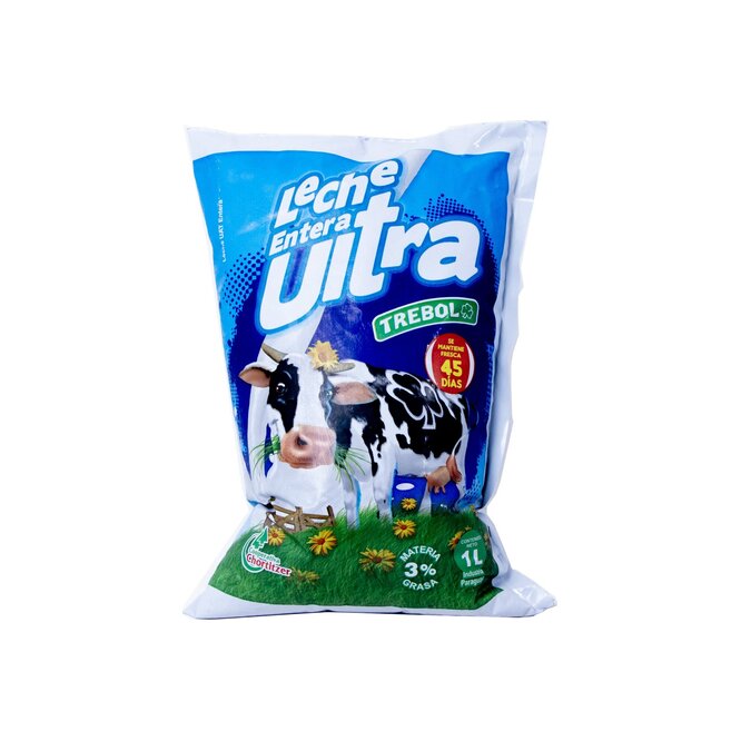 Leche entera sachet Trébol 1 litro