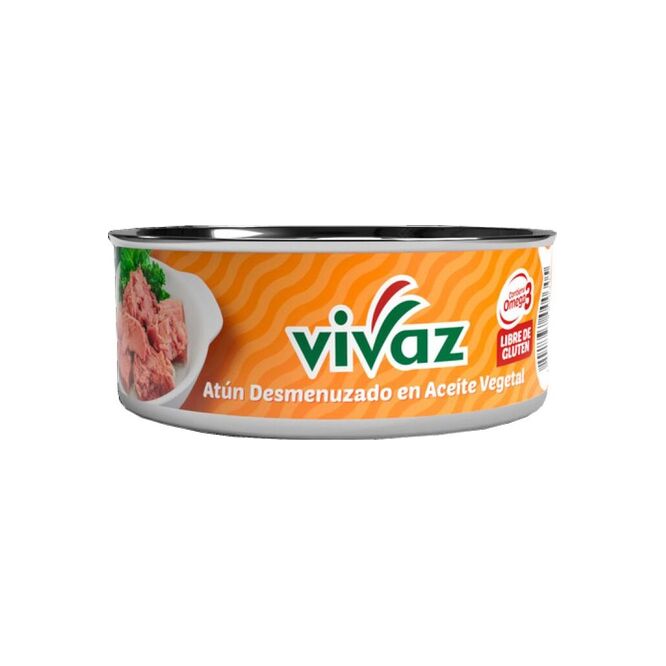 Atún desmenuzado en aceite vegetal en lata Vivaz 170 gramos