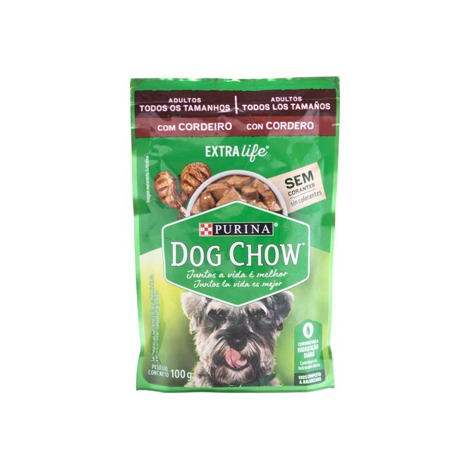 Alimento para perro sabor cordero en sachet Dog Chow 100 gramos