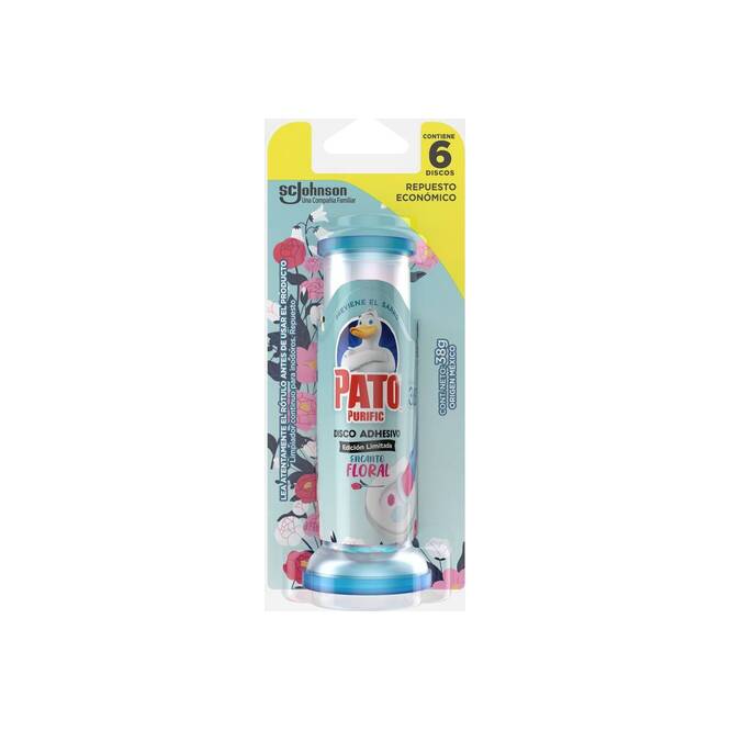 Disco adhesivo repuesto floral pato Purific 38 gramos