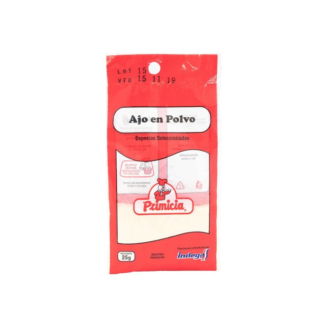 Ajo en polvo paquete Primicia 25 gramos