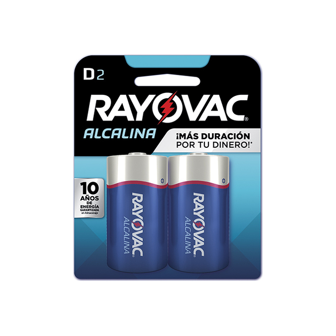 PILA ALCALINA GRANDE D2 BLISTER RAYOVAC 2 unidades