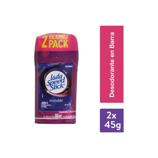 Desodorante invisible 2 unidades Lady Speed Stick 45 gramos