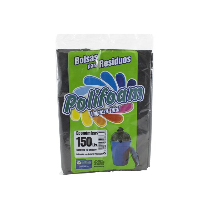 Bolsa para residuos económica de 150 litros paquete Polifoam 10 unidades