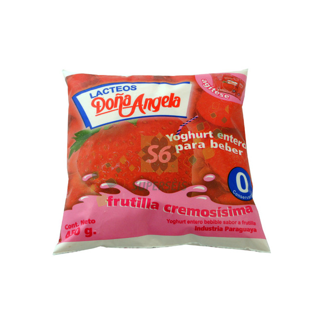 Yogurt sabor frutilla pote Doña Angela 500 gramos