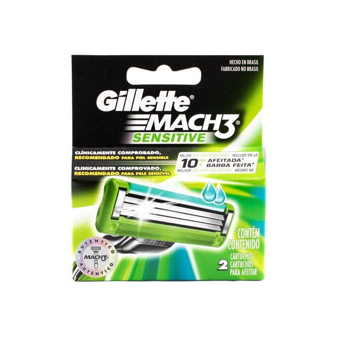 Repuesto de afeitadora mach 3 sensitive Gillette 2 por Unidad