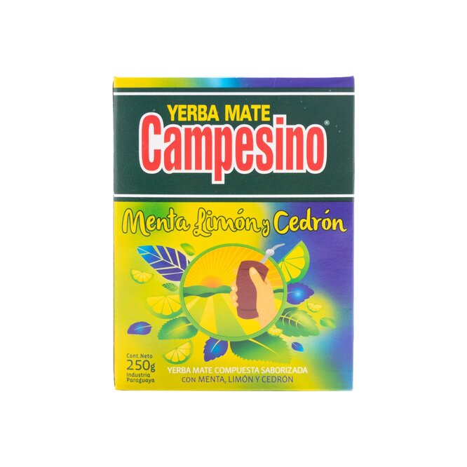 Yerba mate compuesta menta boldo cedrón caja Campesino 250 gramos