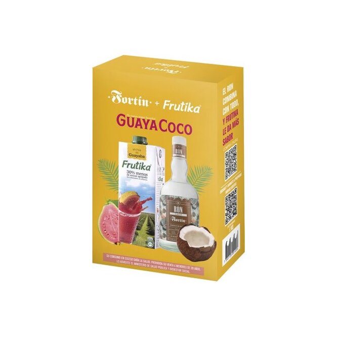Pack ron de coco de 750 ml y jugo de guayaba frutika
