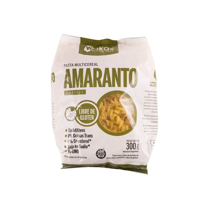 Pasta Multicereal Amaranto en paquete Wakas 300 gramos