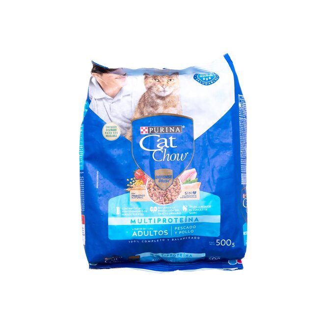 Alimento para gato adulto sabor pescado y pollo Cat Chow 500 gramos