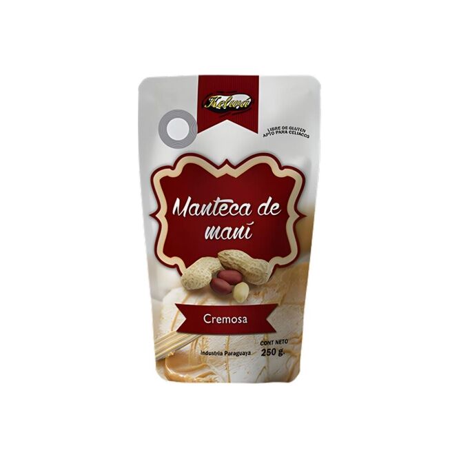 Manteca de maní cremosa doypack Kelwa 250 gramos