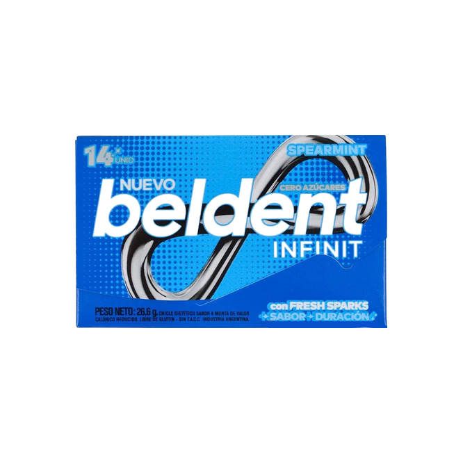 Chicle spearmint Infinit Beldent 14 unidades
