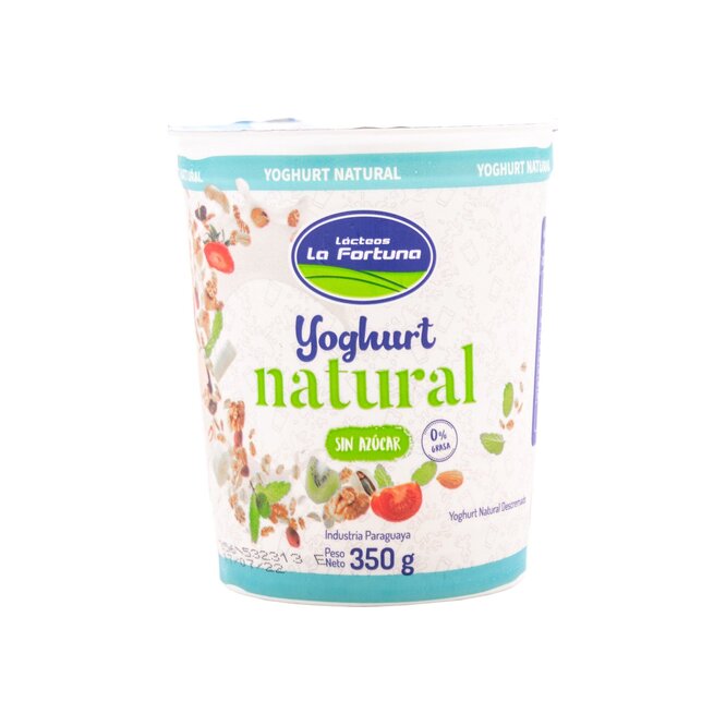 Yogurt Natural sin azúcar La Fortuna 350 ml