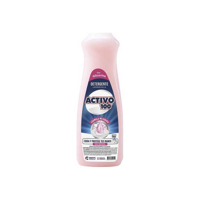Detergente lavavajillas glicerina botella Activo 100 500 ml
